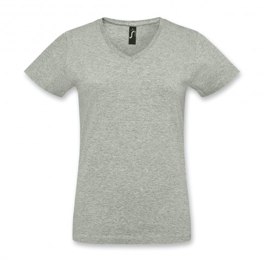 Grey Melange SOLS Imperial Womens V Neck T-Shirts